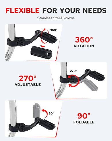Benlari Highway Pegs 1in 1-1/4 in Highway Footpegs 304 Stainless Steel Short Angled Adjustable Fit For Harley Touring Street Glide Road King Electra Glide Softail Dyna (Black) in Saudi Arabia