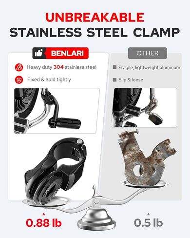 Benlari Highway Pegs 1in 1-1/4 in Highway Footpegs 304 Stainless Steel Short Angled Adjustable Fit For Harley Touring Street Glide Road King Electra Glide Softail Dyna (Black) in Saudi Arabia