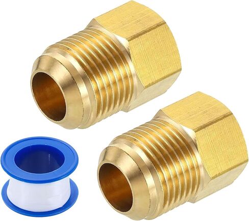 uxcell Brass Pipe Fitting, 5/8 SAE Male x 3/8 SAE Female Pipe Adapter Flare Tube Fitting for Air Gas Line Refrigeration HVAC in Kuwait