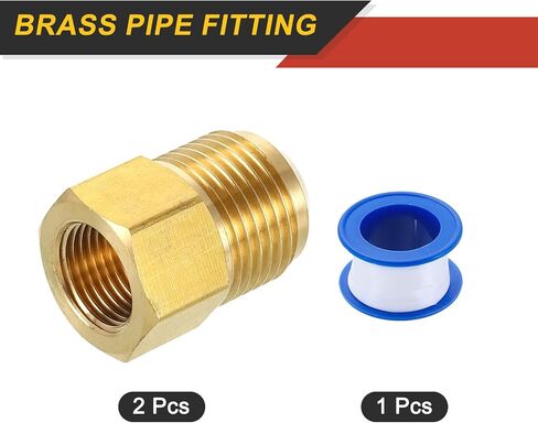 uxcell Brass Pipe Fitting, 5/8 SAE Male x 3/8 SAE Female Pipe Adapter Flare Tube Fitting for Air Gas Line Refrigeration HVAC in Kuwait