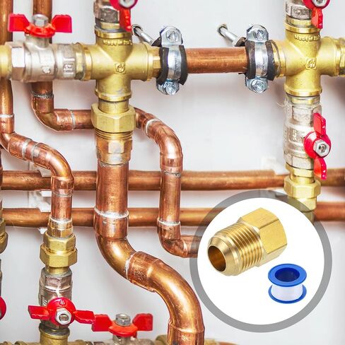 uxcell Brass Pipe Fitting, 5/8 SAE Male x 3/8 SAE Female Pipe Adapter Flare Tube Fitting for Air Gas Line Refrigeration HVAC in Kuwait