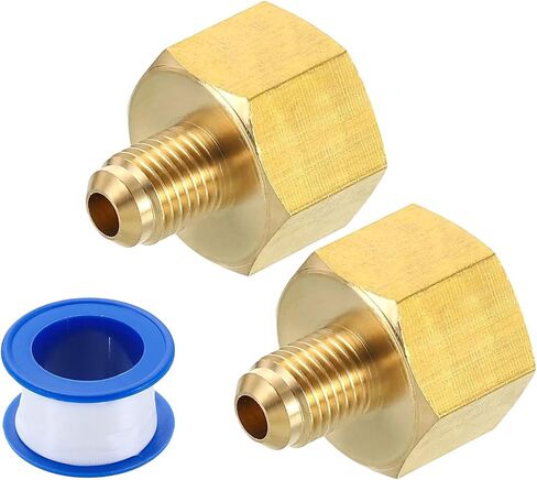 uxcell Brass Pipe Fitting, 5/8 SAE Male x 3/8 SAE Female Pipe Adapter Flare Tube Fitting for Air Gas Line Refrigeration HVAC in Kuwait