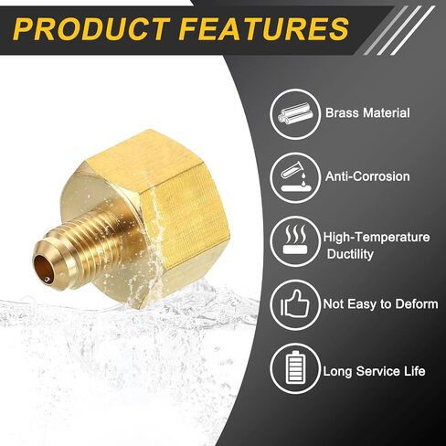 uxcell Brass Pipe Fitting, 5/8 SAE Male x 3/8 SAE Female Pipe Adapter Flare Tube Fitting for Air Gas Line Refrigeration HVAC in Kuwait