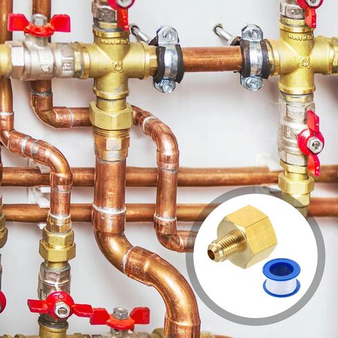 uxcell Brass Pipe Fitting, 5/8 SAE Male x 3/8 SAE Female Pipe Adapter Flare Tube Fitting for Air Gas Line Refrigeration HVAC in Kuwait