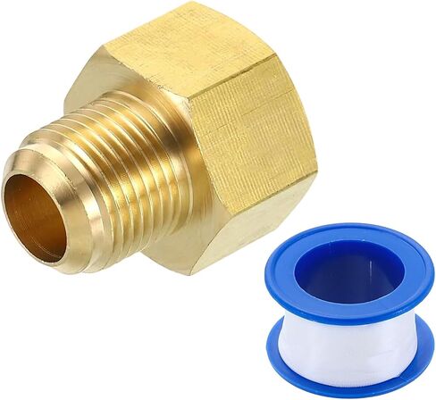 uxcell Brass Pipe Fitting, 5/8 SAE Male x 3/8 SAE Female Pipe Adapter Flare Tube Fitting for Air Gas Line Refrigeration HVAC in Kuwait