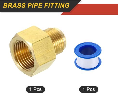 uxcell Brass Pipe Fitting, 5/8 SAE Male x 3/8 SAE Female Pipe Adapter Flare Tube Fitting for Air Gas Line Refrigeration HVAC in Kuwait