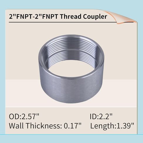 304 Stainless Steel 2 Inch NPT Female Thread Weld On Pipe Fitting Bung 2" NPT Female Pipe Coupling 2Pcs in Saudi Arabia