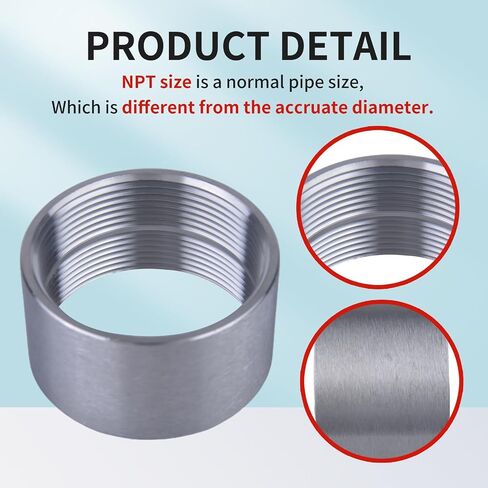 304 Stainless Steel 2 Inch NPT Female Thread Weld On Pipe Fitting Bung 2" NPT Female Pipe Coupling 2Pcs in Saudi Arabia