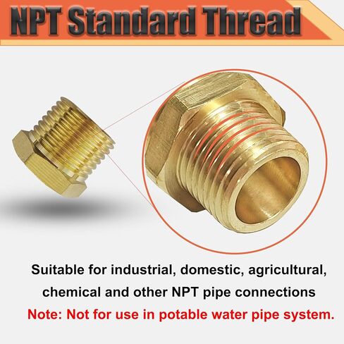 النحاس 3/4 "ذكور NPT إلى 1/2" جلبة التخفيض الإناث ، أنابيب النحاس السدقية NPT ذكور إلى محول تركيب الأنابيب الإناث لتقليل الأنابيب (3/4 "mnpt-1/2" fnpt) in Kuwait