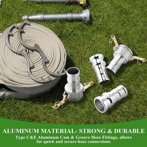 2 Set Camlock Fittings Type C&E 2 Inch Aluminum Cam and Groove Hose Fitting Kit include 2" Female Coupling Cam lock, 2" Male Adapter Camlock, Gasket, Hose Clamps for Industrial in Saudi Arabia