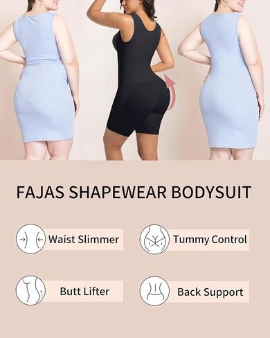 Fajas Colombianas Moldeadoras Shapewear Tummy Control Faja Body Shaper Postpartum Butt Lifter with Zipper Crotch in Kuwait