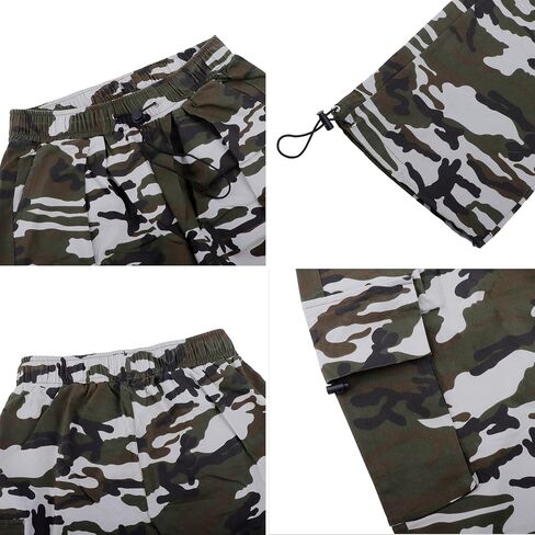 Women's Baggy Cargo Pants Parachute Pants High Waisted Relax Fit Y2K Street Drawstring Pants with Pockets in Saudi Arabia
