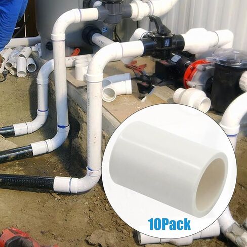 10pcs SCH40 أبيض PVC أنابيب الأنبوب ، 3/4 '' موصل محول مقبس الانزلاق ، تجهيزات الضغط المستقيم للاتصالات المركزية in Kuwait