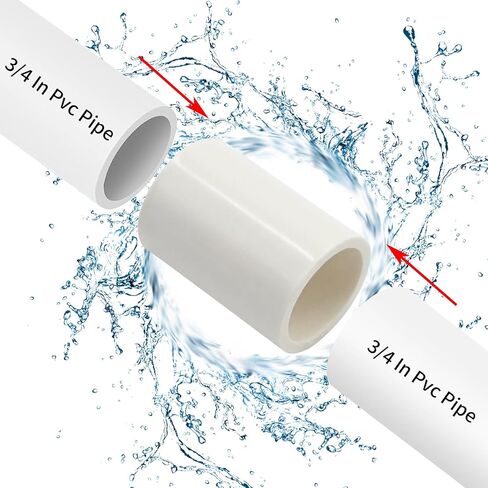 10pcs SCH40 أبيض PVC أنابيب الأنبوب ، 3/4 '' موصل محول مقبس الانزلاق ، تجهيزات الضغط المستقيم للاتصالات المركزية in Kuwait