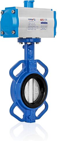 Unox Pneumatic Actuged Butterfly Valve Wefer Type DN40 (1 1/2 ") بتمثيل مزدوج 230 رطل (16 بارًا) ، قرص حديدي مع GGG -40.3 SFERO ، مقعد EPDM للهواء المائي in Kuwait