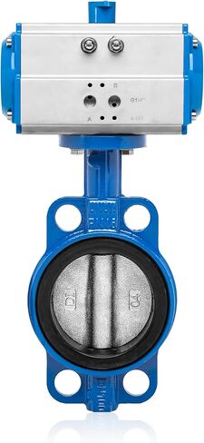Unox Pneumatic Actuged Butterfly Valve Wefer Type DN40 (1 1/2 ") بتمثيل مزدوج 230 رطل (16 بارًا) ، قرص حديدي مع GGG -40.3 SFERO ، مقعد EPDM للهواء المائي in Kuwait