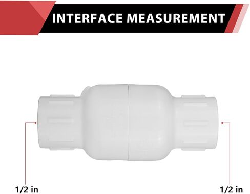 (Pack of 50) EFIELD 1/2 Inch PVC Inline Check Valve, Schedule 40, Solvent Connections, PVC Spring Check Valve,(PVC047-5-50PCS) in Kuwait
