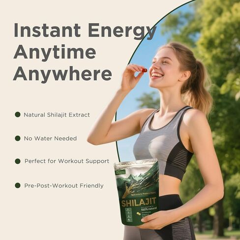 Shilajit Gummies - 100% Pure Himalayan Shilajit, 3000mg Platinum-Grade Shilajit for Men & Women, Energy Boost & Immune Support, No Added Sugar, Non-GMO | Ashwagandha, Gokshura | 85+ Trace Minerals in Saudi Arabia
