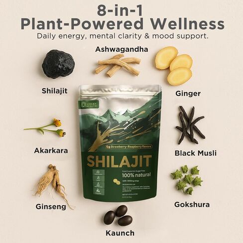 Shilajit Gummies - 100% Pure Himalayan Shilajit, 3000mg Platinum-Grade Shilajit for Men & Women, Energy Boost & Immune Support, No Added Sugar, Non-GMO | Ashwagandha, Gokshura | 85+ Trace Minerals in Saudi Arabia