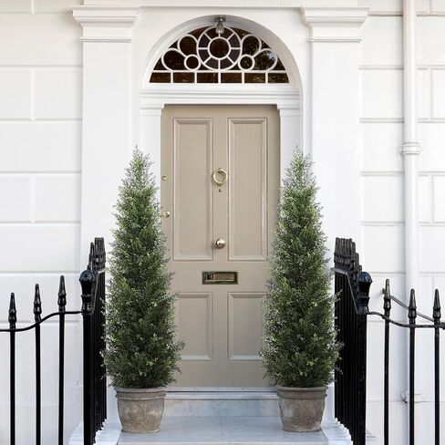 HMASYO 3FT Artificial Cedar Topiary Trees for Outdoor, Set of 2 Potted Fake Cypress Tree Faux Evergreen Plants with UV Resistant Leaves for Home Porch Front Door Garden Decorations in Saudi Arabia