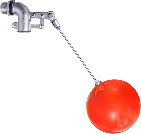 3/4 Inch Stainless Steel Float Valve for Water Tank, Heavy-Duty Design with Adjustable Angle Rod for Water Level Control, Includes 6 Inch Float Ball – Ideal for Water Troughs in Saudi Arabia