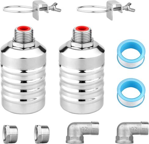 2pcs صمام تعويم الماء ، والفولاذ المقاوم للصدأ مستوى المياه التلقائي صمام تعوي in Kuwait