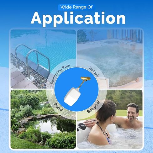 3/8" Water Float Valve – Heavy-Duty 125 PSI Water Level Controller - Easy Wingnut Adjustment Float Valve – Adjustable Flow (2.25 GPM) for In-Ground Pools & Auto-Fill Systems in Kuwait