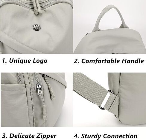 Backpack Purse for Women Ladies Nylon Bag Casual Daypack Travel Shopping Pack (B Style Cream White) in Saudi Arabia