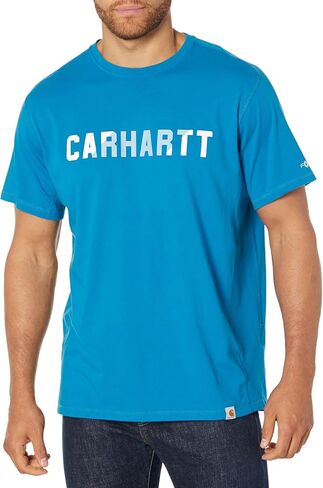 Carhartt Men's Big & Tall Force Relaxed Fit Midweight Short-Sleeve Block Logo Graphic T-Shirt in Saudi Arabia