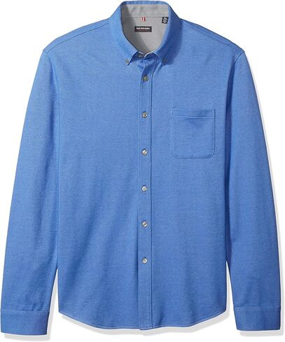 Van Heusen Men's Traveler Long Sleeve Button Front Knit Shirt in Saudi Arabia