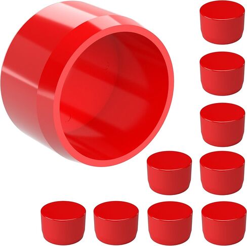 Formufit F034EEC-RD-10 PVC CAP الخارجي ، درجة الأثاث ، الحجم 3/4 "، أحمر (حزمة 10) in Kuwait