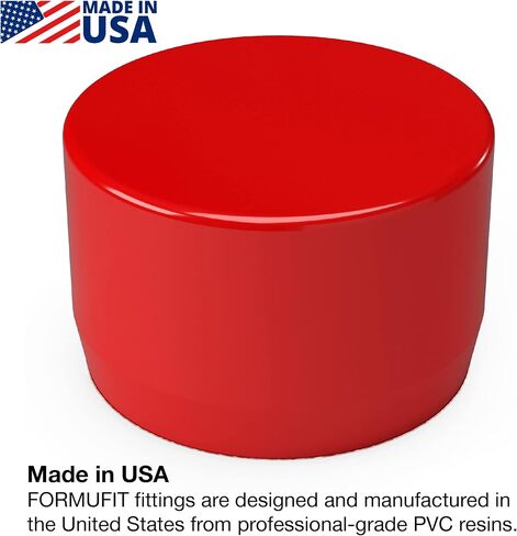 Formufit F034EEC-RD-10 PVC CAP الخارجي ، درجة الأثاث ، الحجم 3/4 "، أحمر (حزمة 10) in Kuwait