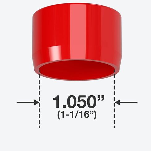 Formufit F034EEC-RD-10 PVC CAP الخارجي ، درجة الأثاث ، الحجم 3/4 "، أحمر (حزمة 10) in Kuwait