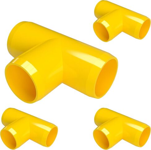 Formufit 1 "Tee Furniture Grade PVC Fitting باللون الأسود ، المصنوع في الولايات المتحدة الأمريكية ، مقاومة للأشعة فوق البنفسجية ، مقاومة للأشعة ، قطر المقبس الفعلي 1.315" (حزمة 4)-F001Tee-BK-4 in Saudi Arabia