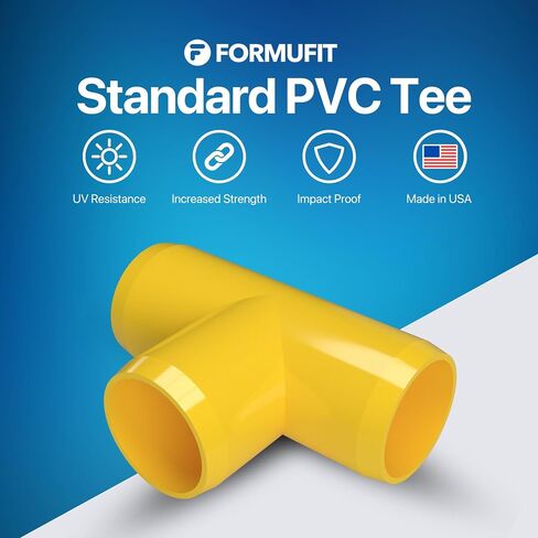 Formufit 1 "Tee Furniture Grade PVC Fitting باللون الأسود ، المصنوع في الولايات المتحدة الأمريكية ، مقاومة للأشعة فوق البنفسجية ، مقاومة للأشعة ، قطر المقبس الفعلي 1.315" (حزمة 4)-F001Tee-BK-4 in Saudi Arabia