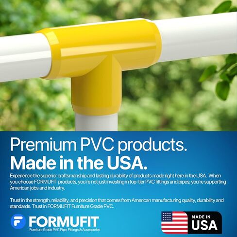 Formufit 1 "Tee Furniture Grade PVC Fitting باللون الأسود ، المصنوع في الولايات المتحدة الأمريكية ، مقاومة للأشعة فوق البنفسجية ، مقاومة للأشعة ، قطر المقبس الفعلي 1.315" (حزمة 4)-F001Tee-BK-4 in Saudi Arabia