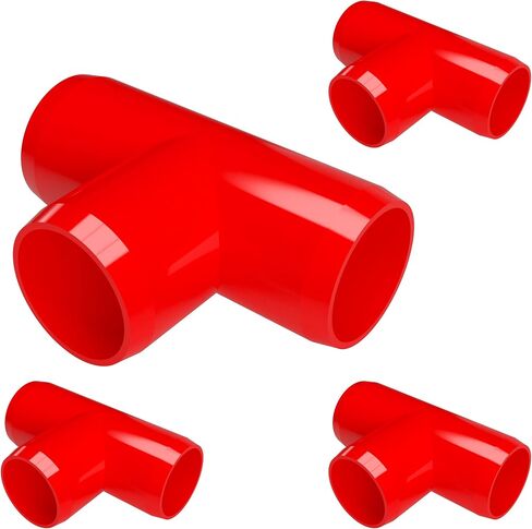FORMUFIT 1-1/4" Tee Furniture Grade PVC Fitting in White, Made in USA, UV-Resistant, Impact-Proof, 1.660" Actual Socket Diameter (Pack of 4) - F114TEE-WH-4 in Kuwait