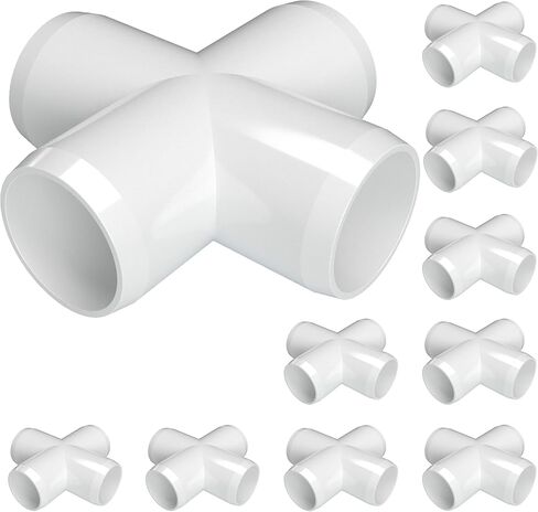 Formufit F034CRX-WH-8 Cross PVC Fitting ، درجة الأثاث ، الحجم 3/4 "، أبيض (حزمة 8) in Kuwait