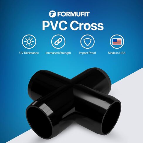 Formufit F001CRX-BK-4 Cross PVC Fitting ، درجة الأثاث ، 1 "الحجم ، الأسود (حزمة 4) in Kuwait