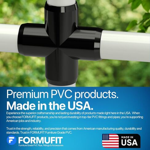 Formufit F001CRX-BK-4 Cross PVC Fitting ، درجة الأثاث ، 1 "الحجم ، الأسود (حزمة 4) in Kuwait