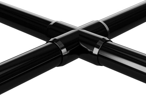 FORMUFIT F012CRX-BK-10 Cross PVC Fitting, Furniture Grade, 1/2" Size, Black (Pack of 10) in Kuwait