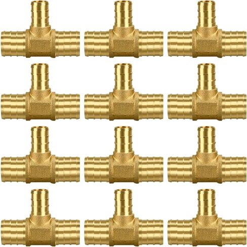6 Pack PEX 3/4" × 1/2" Elbow Fittings, Brass Crimp for PEX Pipe in Plumbing Jobs in Kuwait