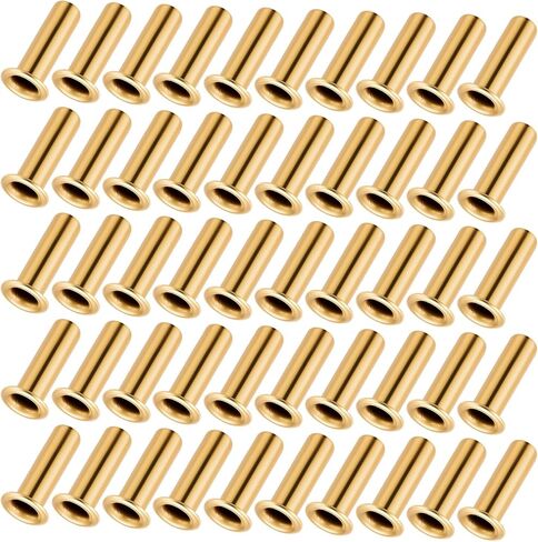 50 PCS 1/4" Tube Id Brass Compression Fitting, 4mm Tube Od Brass Compression Insert Tube Support Compression Sleeve Fitting, Brass Tubing, Gold in Saudi Arabia