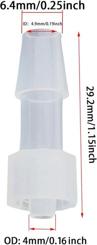 15PCS 1/4 inch PP Luer Fitting Butt Hose Connector PP Hose Barb Adapter For Lab Biochemistry Analytical Instruments Food Machinery Aquarium Equipment Male/Female in Kuwait