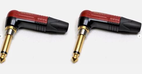 (2) Genuine NEUTRIK NP2RX-AU-SILENT Right Angle 1/4" Plug Gold Contact Red Shell in Saudi Arabia