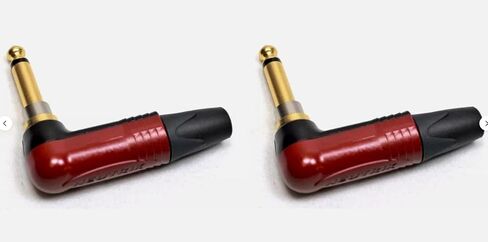 (2) Genuine NEUTRIK NP2RX-AU-SILENT Right Angle 1/4" Plug Gold Contact Red Shell in Saudi Arabia
