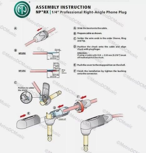 (2) Genuine NEUTRIK NP2RX-AU-SILENT Right Angle 1/4" Plug Gold Contact Red Shell in Saudi Arabia