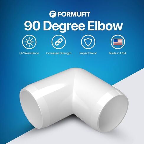 Formufit F11490E-WH-4 90 درجة الكوع PVC تركيب ، درجة الأثاث ، 1-1/4 "، أبيض (حزمة 4) in Kuwait