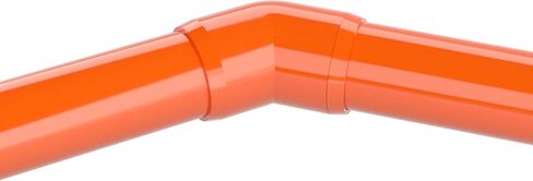 FORMUFIT 1" 45 Degree Furniture Grade PVC Fitting in Orange, Made in USA, UV-Resistant, Impact-Proof, 1.315" Actual Socket Diameter (Pack of 4) - F00145E-OR-4 in Kuwait