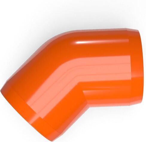 FORMUFIT 1" 45 Degree Furniture Grade PVC Fitting in Orange, Made in USA, UV-Resistant, Impact-Proof, 1.315" Actual Socket Diameter (Pack of 4) - F00145E-OR-4 in Kuwait
